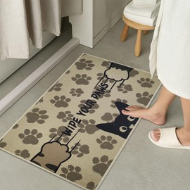 YULUOSHA Cat Paws Door Mat Funny Cartoon Outdoor Indoor Welcome Mats Cute Front Doormat Non Slip Durable Entrance Rugs for Inside Outside Entry Porch Bathroom Mats 17" x 30" Easy to Clean