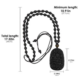 Chiorgone Obsidian Guardian Buddha Acala Amulet – Feng Shui Protection Necklace for Rooster Zodiac Sign, Symbolizing Strength, Stability, and Disaster Elimination, Great Gift for Courage and Peace