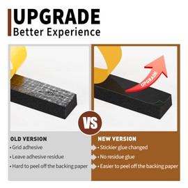 Yotache Foam Weather Stripping Seal Tape 3 Rolls 1/2" W X 1/8" T (New Adhesive Craft) for Doors and Windows Gasket Insulation Soundproofing, 50 Ft Length (3 X 16.5 Ft Each)