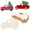 16Pcs Unfinished Paintable Blank Wooden Christmas Tree Car Festival Decoration