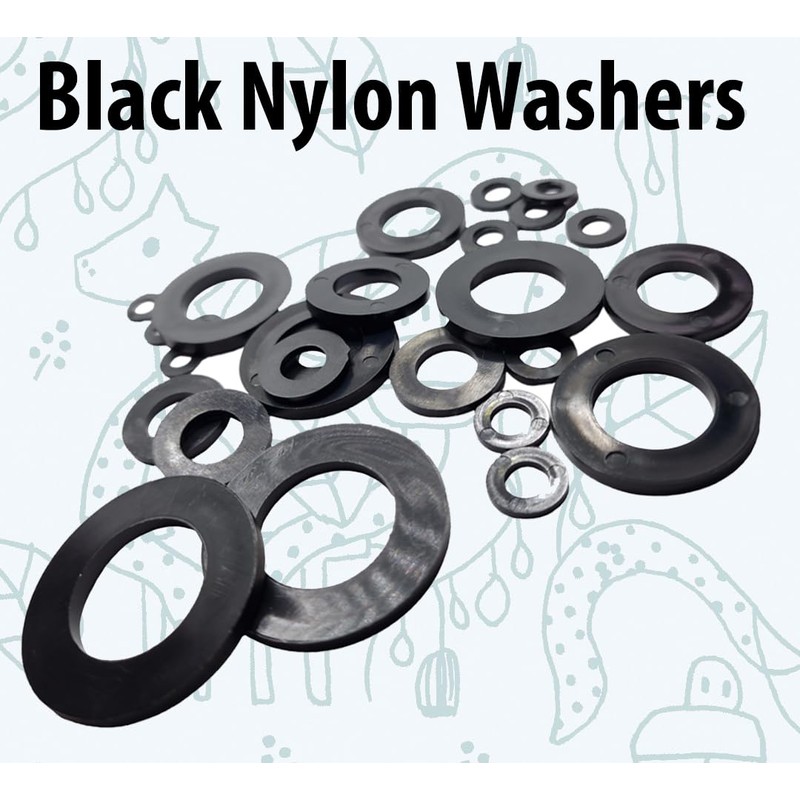 M12 Black Nylon Washers Flat Form A DIN 125A (Pack