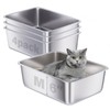 Holintan Stainless Steel Litter Box 4 Pack, 18"x14"x6"Medium Metal Cat