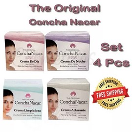 CONCHA NACAR CREAM, 1 DAY, 1 NIGHT, 1 BRIGHTENING, 1 CLEANER (Set 4Pcs) 56gr
