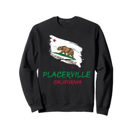 Placerville California Paint Splatter Flag Vacation Souvenir Sweatshirt