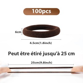 Pack of 100 Strong Seamless Cotton Hair Bobbles for Women, Men and Children, Versatile Hair Accessories