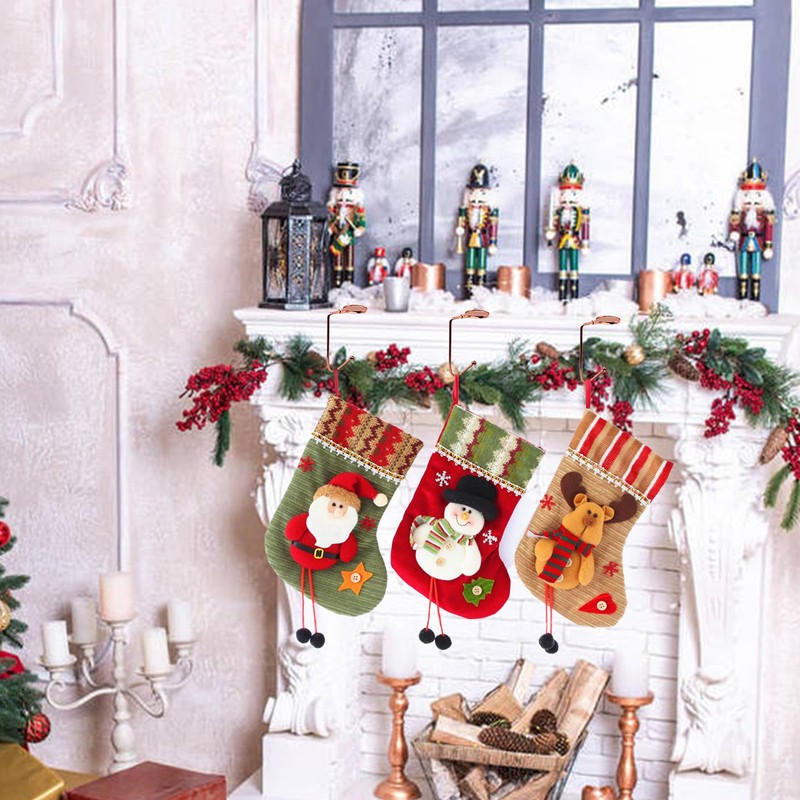 4PCS Christmas Stocking Holders Hangers Hooks for Fireplace Mantel Hooks