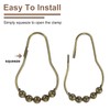 sourcing map 12Pcs Shower Curtain Hooks, Metal Roller Balls Glide