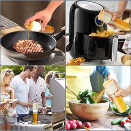 Oil Sprayer For Cooking，2 in 1 Oil Dispenser For Kitchen，285ml Olive Oil Dispenser Bottle - Oil Spray Bottle For Cooking, Kitchen, Barbecue, Salads (white)