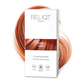 RELIQT Naturals - Plant Hair Colour Henna 100% Natural & Permanent 100 g - Hair Colour for Thorough Grey Hair Coverage & Healthy Shine - Natural Cosmetics Hair Dye Additive Free