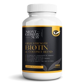 Biotin Hair Growth Supplement High-Strength Biotin 10,000mcg Supplements with Coconut Blend – Pure No-GMO Hair Growth Vitamins