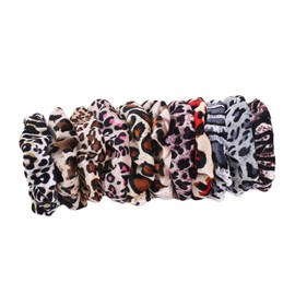IWOWHERO 10pcs Leopard Hair Ties Stretchy Elastic Hair Accessories for Fashion Ponytail Holders with Unique Patterns for Everyday Wear and Special Occasions