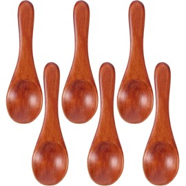 Small Handmade Wooden Spoon 6pcs Tiny Wooden Spoons, Practical Tea Scoops Compact Salt Spoon Small Scoop Kitchen Scoops Household Salt Spoons Wooden Tea Spoons Compact Tea Spoons Small Wooden Spoon
