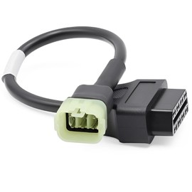 Osznmmg OBD2 Adapter Connector Cable Scan Tool OBD II 6-Pin to 16-Pin Diagnostic Cable Adapter for Kawasaki Motorcycle Diagnostic Scanner Readers