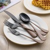 LKTDYMEG 20-Piece Black Silverware Set 18/0 Stainless Steel Silverware Set