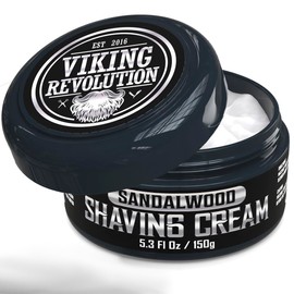Crema de afeitar de lujo para hombres, aroma a sándalo, suave, suave y sedoso, jabón de afeitar rico para el afeitado más suave, 5 onzas
