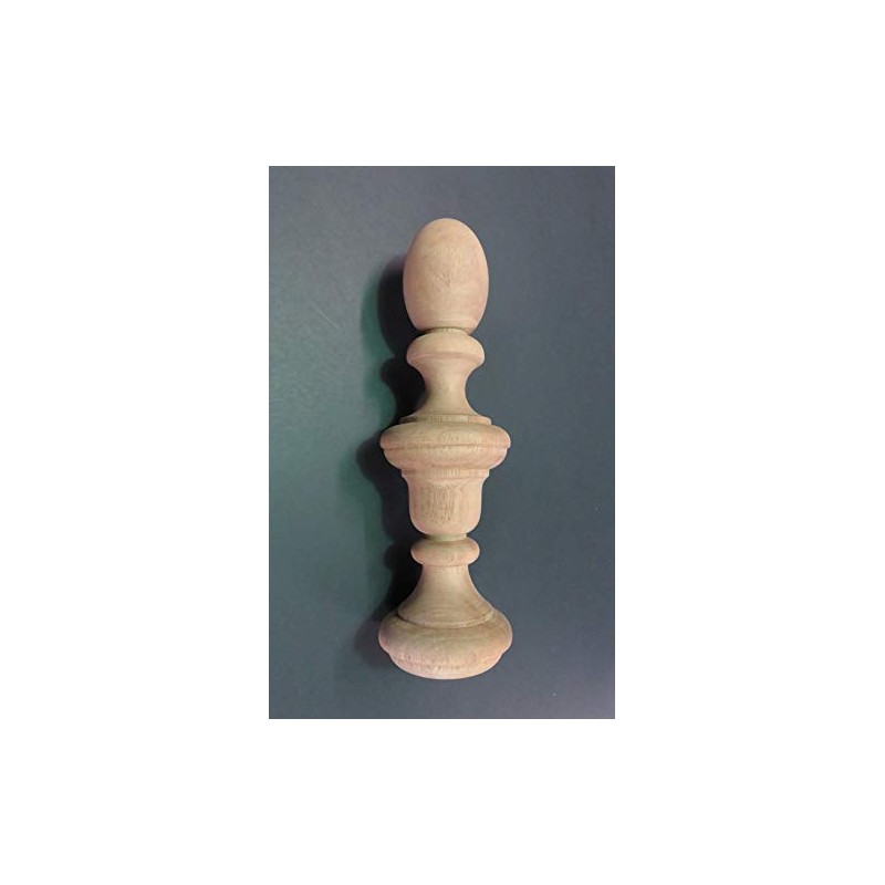 10” Tall x 2.5" Wide Wood Finial. Choice: Cherry-Mahogany-Hard Maple-Red