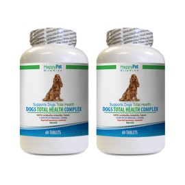 Dog Eye Health - Dogs Total Health Complex - Natural - Best Hair Coat Immune Eye Teeth UTI Health - Dog Vitamin b Supplement - 2 Bottles (120 Treats)