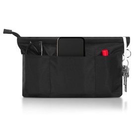 GTNCE Handbag Organiser, Bag in Bag Organiser with Keychain, Multi-Pocket Bag Organiser for Handbags, Bag Organiser Shopper Waterproof for Women and Girls (Black, M)