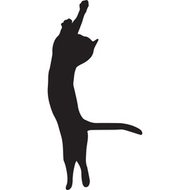 NBFU Funny Cat Silhouette Animal 4 (Black) (Set Of 2) Premium Waterproof Vinyl Decal Stickers For Laptop Phone Accessory Helmet Car Window Bumper Mug Tuber Cup Door Wall Decoration