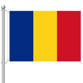 5ft x 3ft Romania Flag 90 * 150cm Romanian National Flag with Two Brass Grommets Large Flag of Romania for Festival Party Sport Events Gardens Home Indoor and Outdoor Decoration