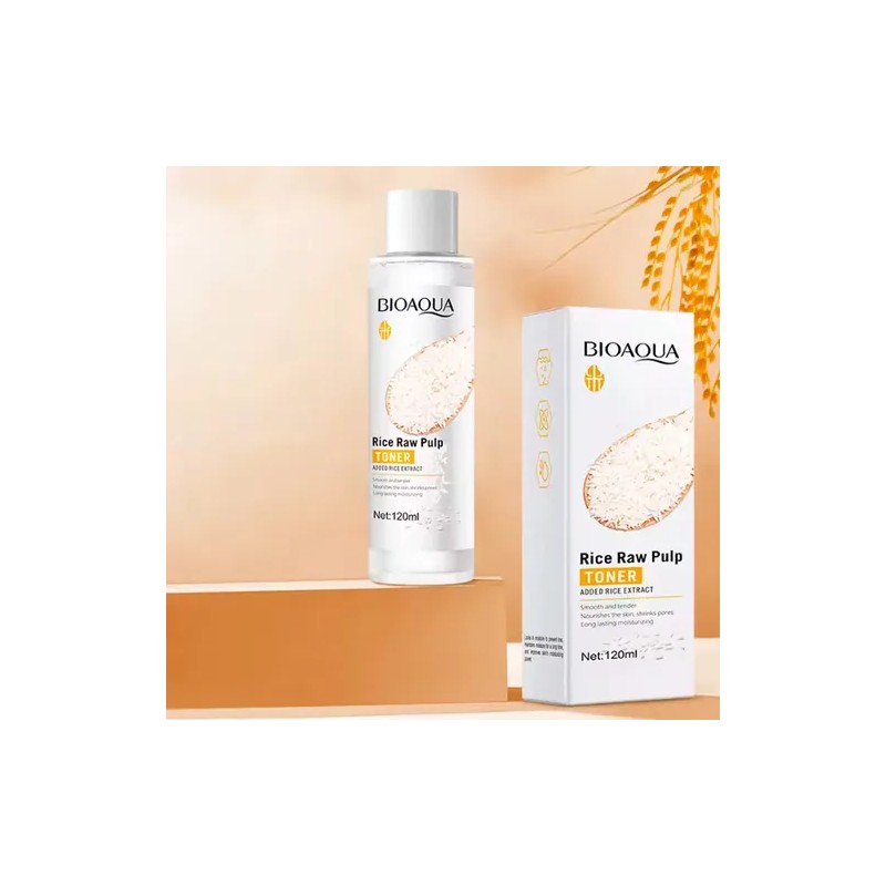 Bioaqua tónico de arroz 120 ml, aclara e hidrata suavemente