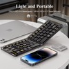ANDLUCK Ultra-Thin Folding Wireless Keyboard,Silver Square Mouse