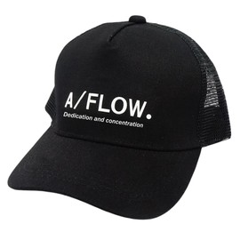Aiming Flow (KSH296) Men's Mesh Cap, 3 Colors, Size: 21.7 - 24.0 inches (55 - 61 cm), Snapback, Cotton, Unisex, Hat, Mesh Cap, Baseball Cap, Logo, multicolor (white / black)
