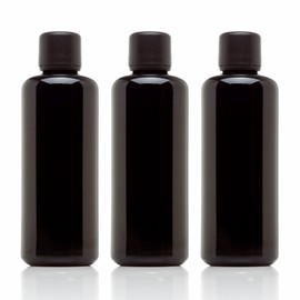 Infinity Jars Glass Bottle 100 ML (3.4 fl oz) Euro Dropper Cap Black Ultraviolet Dropper Airtight Seal Refillable Perfect For Long-term Storage Of Essential Oils Serum, Screw Top Bottle Pack 3