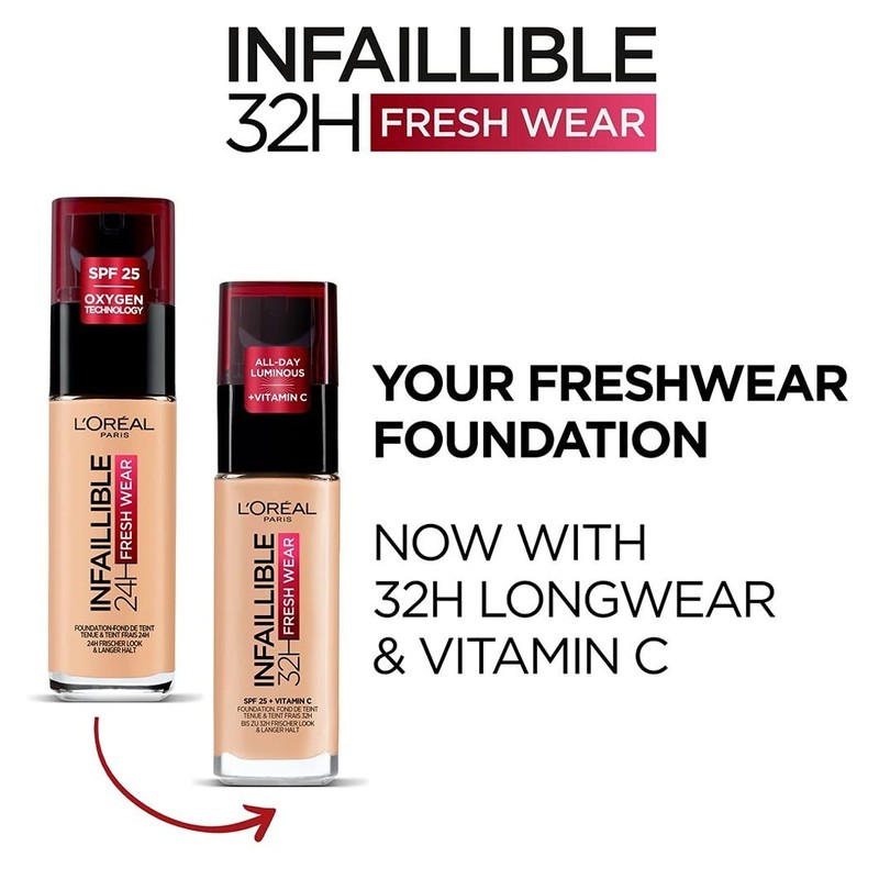 L'Oréal Paris makeup, waterproof and long-lasting liquid foundation with SPF