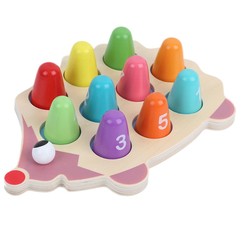 Children Wood Math Number Counting Matching Game Hedgehog Shaped Puzzle