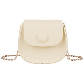 Suitcase Company GPT Mini Shoulder Bag, Flap Included, Chain, PU Leather, Lightweight, Women's, Pochette, Micro, Cross-body, Small, Cute, White