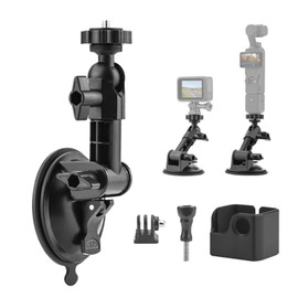 Pocket 3 Suction Cup Mount,Car Windshield and Window Camera Holder with Expansion Adapter for Insta360 X4 X5 X3 Go 3S for GoPro Max Mini Hero 13 12 11 10 9 Pocket 3 2 Action 5 Pro 4 Accessories