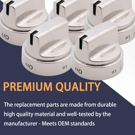 WB03X24818 Stainless Steel Knobs Replacement fit for ge Stove Knobs PS11729081 AP5989029