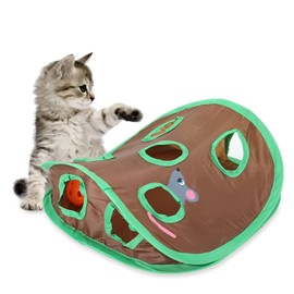 Alnicov 9 Mouse Hole Cat Interactive Toys,Polyester Cat Intelligence Toys Training Toys Cat Accessories Easy to Set Up Cat Supplies