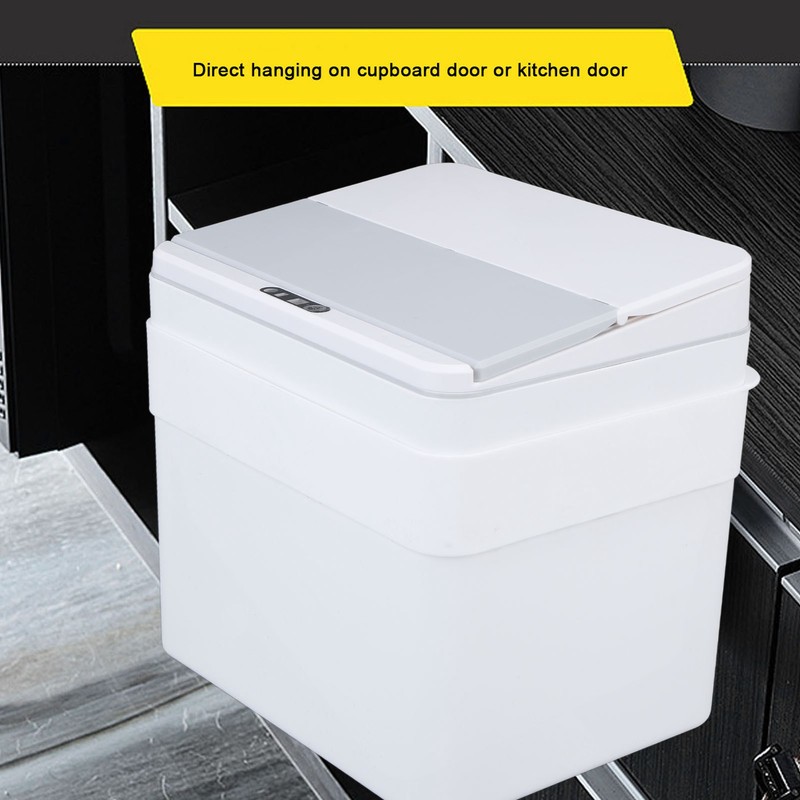 8L Bathroom Trash Can with Lid Automatic Garbage Can USB