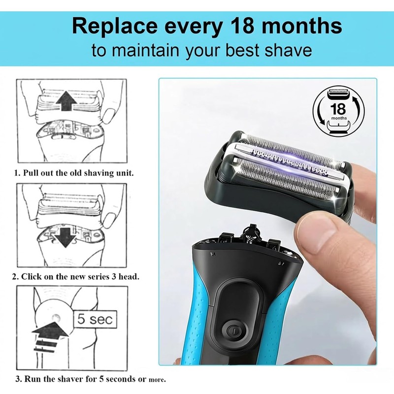 Series 3 32B Replacement Shaver Head, Compatible with S3 Razors