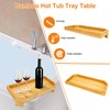 Hot Tub Tray with Anti-Slip Backing,Bamboo Luxury Square Bathtub Countertop