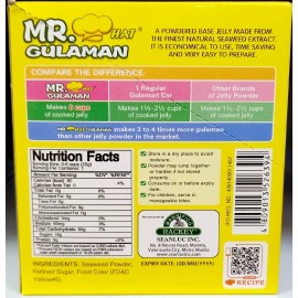Mr. Hat Gulaman  Unflavored Jelly Powder 1 Box YELLOW  (10 Sachets x 25g)