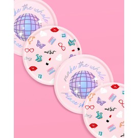 xo, Fetti Eras Party Paper Plates | 24pcs. 9" | Concert Party Tableware, Bachelorette Decorations, Birthday Dishware, Bridesmaid Supplies | xo, Fetti