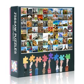 1000 Piece Adult Puzzle - European Sights, Food and Cultural Treasures, Art with High-Quality Puzzle Board, Travel Puzzles for Adults (50 x 70 cm)