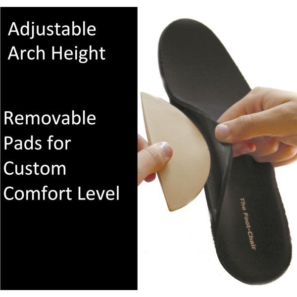 FootChair Orthotics with Pads for Adjustable Arch Height. Relieve Plantar Fasciitis and Other Foot Pain (Women’s 11-12.5 / Men’s 9-10.5)