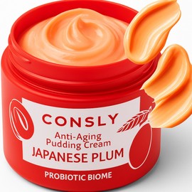 CONSLY_Probiotic Biome Anti-Aging Japanese Plum Pudding Cream – 2-in-1 Face Cream & Sleeping Mask with Probiotics | Firming, Moisturizing | Nourishing | 50ml
