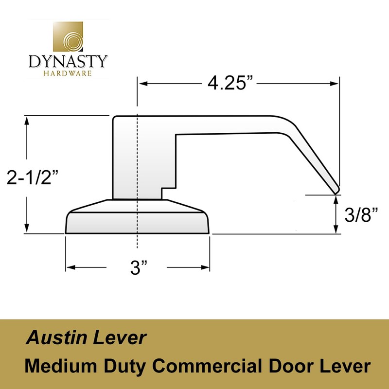 Dynasty Hardware Passage Door Lever Lockset, ADA Compliant, Light Duty