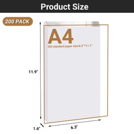 EUSOAR Foil Sandwich Bags, 200pcs 6.3"x11.9"x1.6" White Grease Resistant Hamburger Wrappers Bags, Food Storage Burger Bags Pouch for Hot Food, Bakery Cookies Snack BBQ Take-out