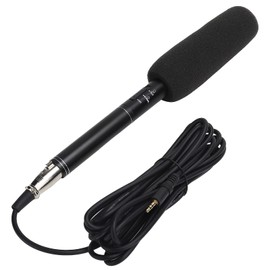 Zunate Interview Microphone, Handheld Interview Microphone, 6.5mm XLR Condenser Reporter Microphone, Professional Wired Long Short Distance Recording Mic for Camera/Phones/Laptops 28cm(black 28cm)