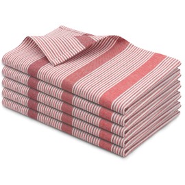 ZOLLNER Set of 5 Tea Towels 100% Cotton 50 x 70 cm Red