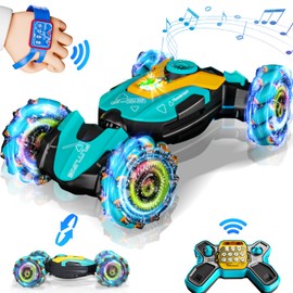 ViRockSign Remote Control Car,Gesture Sensing RC Stunt Car 4WD,360° Rotating,2.4Ghz RC Cars Twist Car with Light & Music Car Toys for Kids Boys Age 4 5 6 7 8 9 10 11 12 Years Old