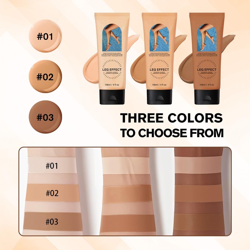 Legs Makeup Waterproof with Brush - Medium Body Concealer, Tattoo