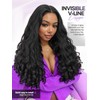 Yaki Curly V Part Wigs Black Loose Wave Wig with