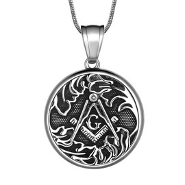 Celtic Knot Necklace Viking Pendant - Celtic Norse Triple Odin Horns Crescent Moon of Oden Horn Necklace Mens 316L Stainless Steel Triskelion Amulet Pewter Tribal Protection Viking Triskele Jewelry,